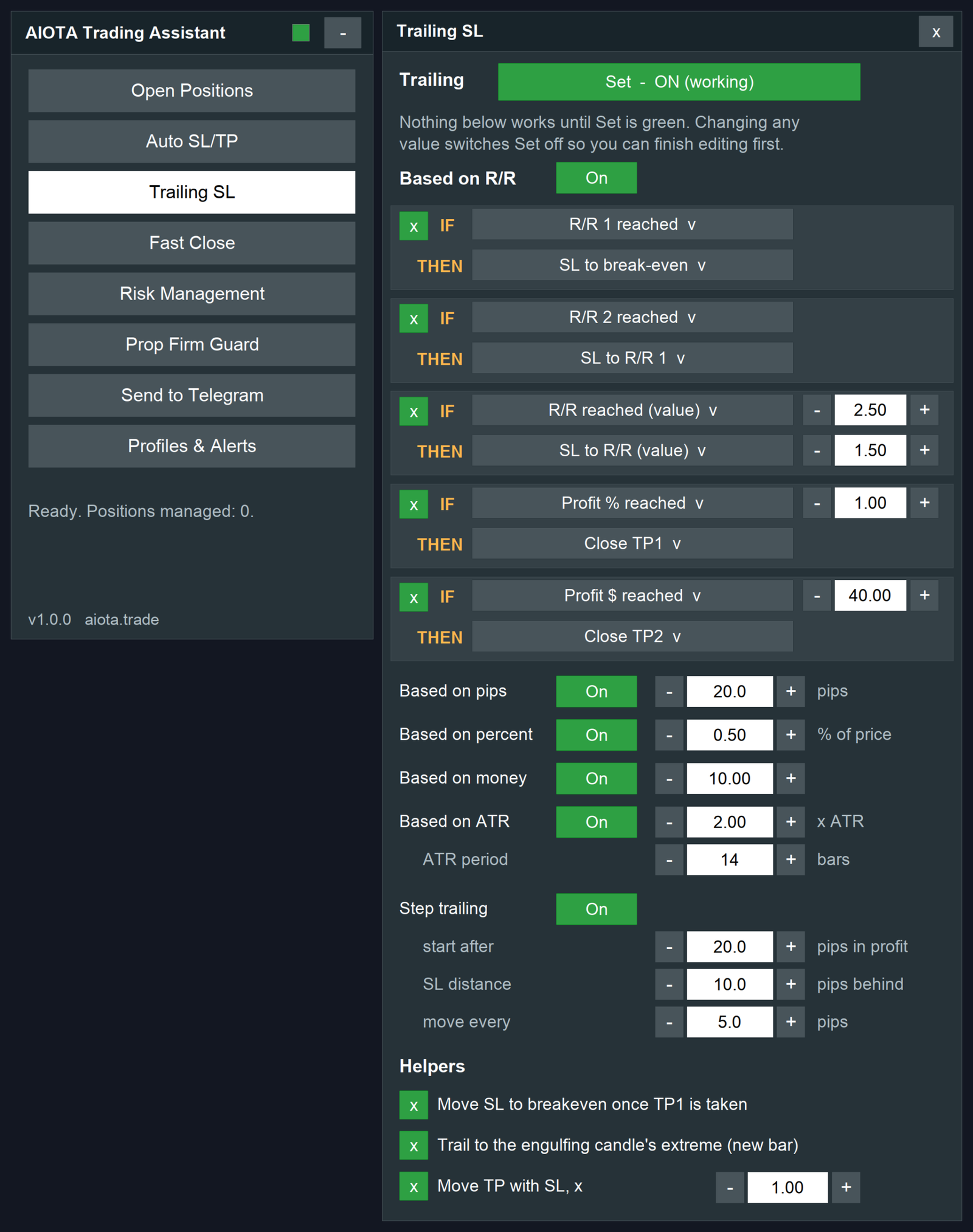 auto trailing sl in metatrader