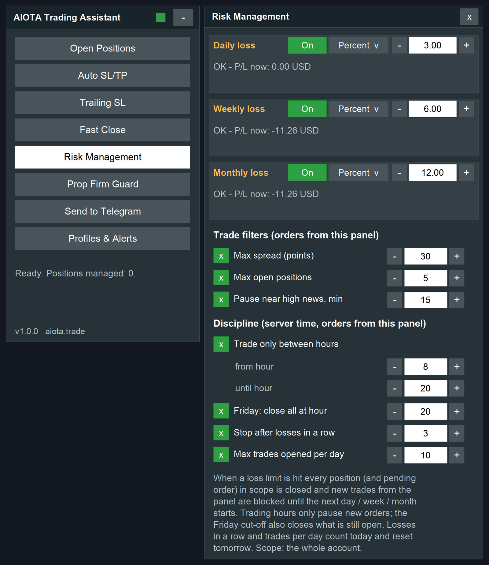 risk management metatrader expert