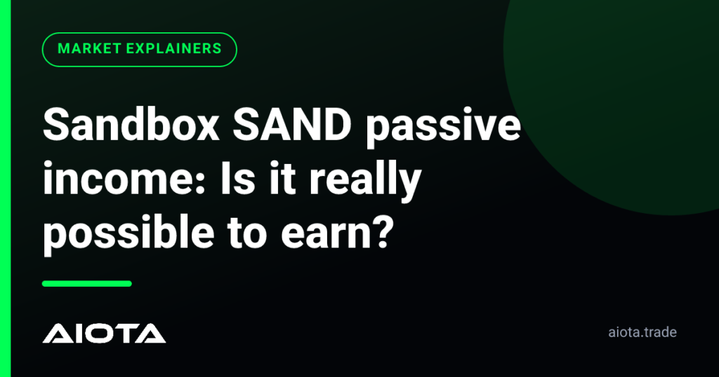 Fact-check title graphic showing The Sandbox SAND token and passive income concept