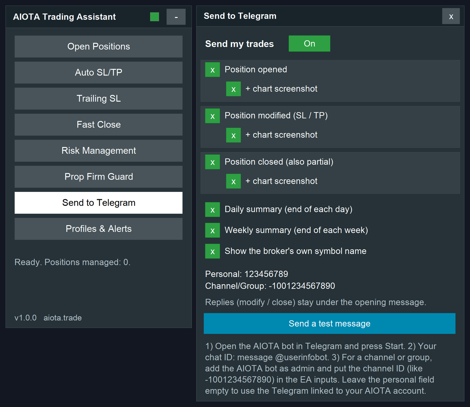 metatrader to telegram signal sender